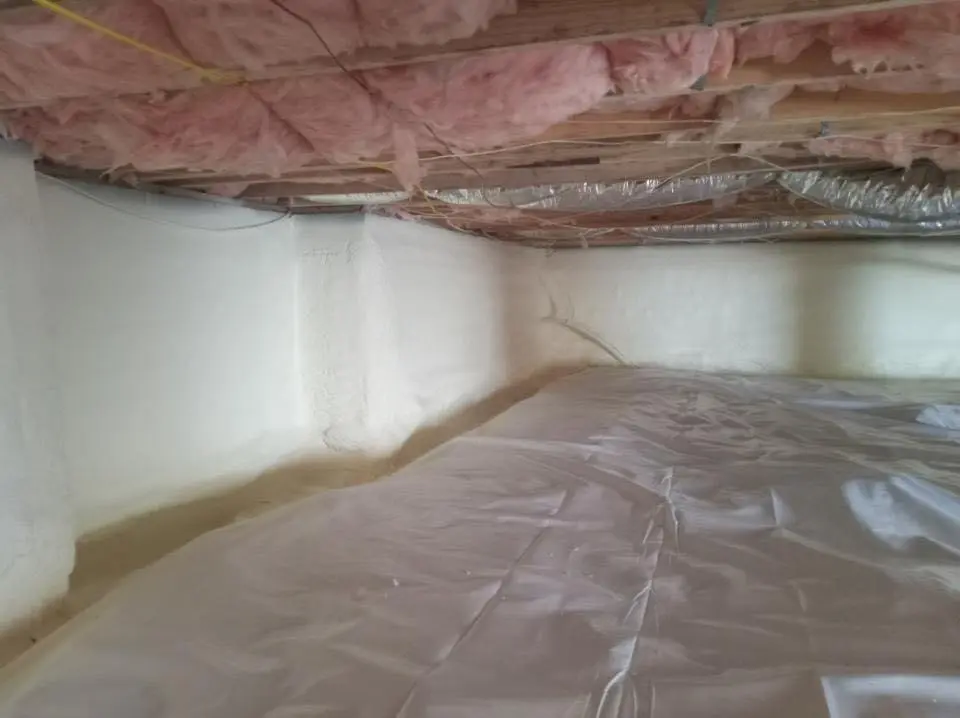 Crawl space encapsulation with closed-cell spray foam for Roof Maintenance in East Earl