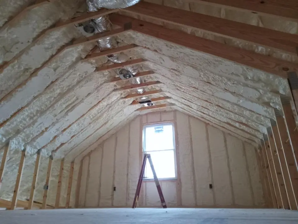 Spray foam roofing application for Crawl Space Insulation project in East Earl